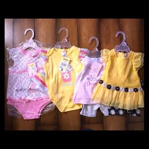 Baby girl outfits, lot of 4
